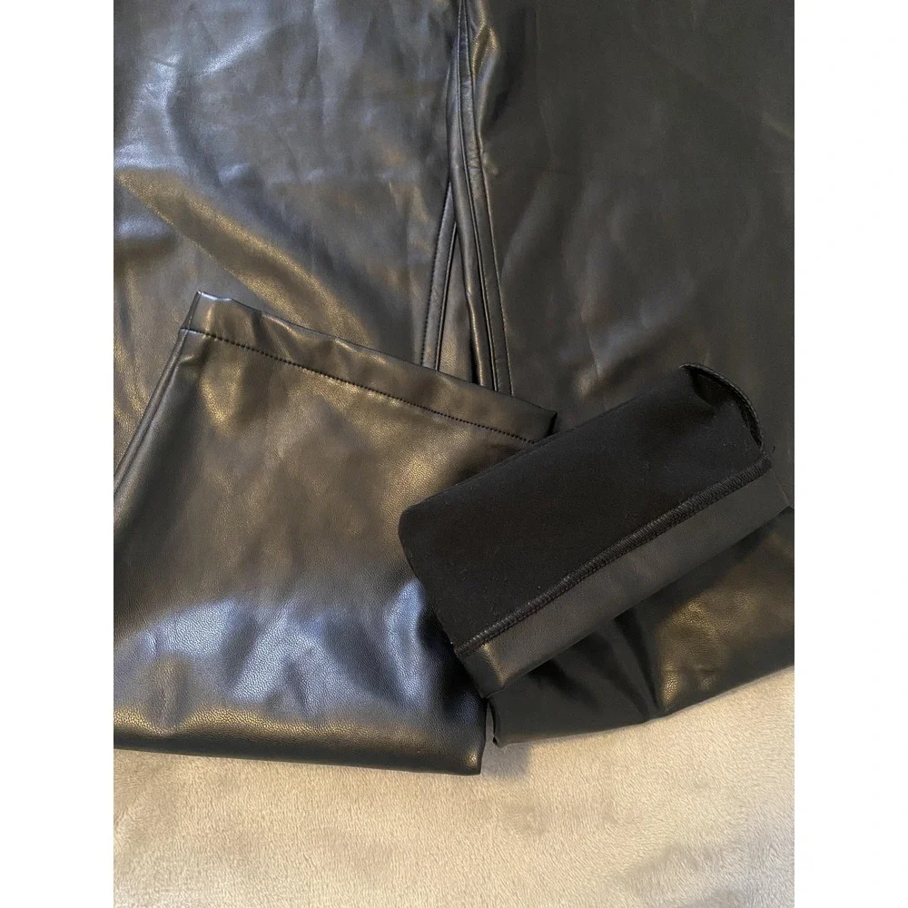 Abercrombie‎ & Fitch Faux Leather Pants Sz 4 Black 90s Straight Punk Rock Edgy